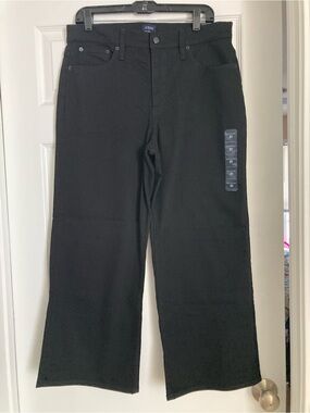 JCrew Factory black wide leg crop in all day stretch